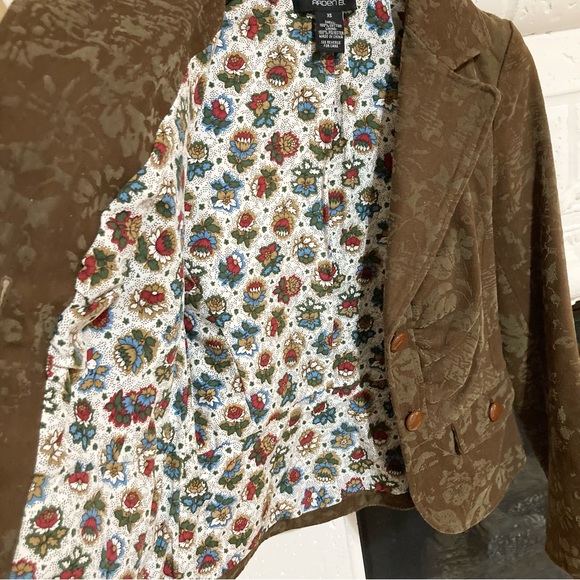 Vintage Arden B Blazer Brown Floral Y2K Jacket Size XS - Picture 3 of 12